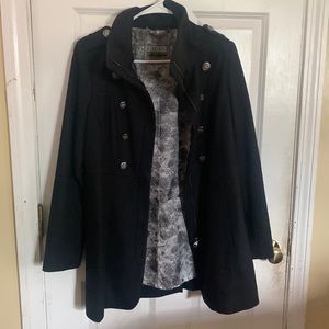 Guess black wool trench-Medium